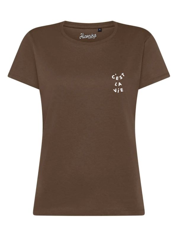T-Shirt donna Lady 2.0 con la scritta “c'est la vie” in patch a rilievo lato cuore – TW101 - immagine 4