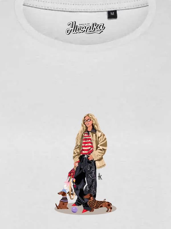 T-Shirt donna Lady 2.0 con una ragazza e un cane – TW106 - immagine 2