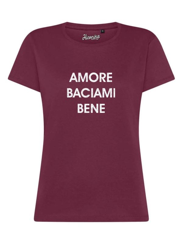 T-Shirt donna Lady 2.0 con la scritta “amore baciami bene” in glitter – TW098 - immagine 3