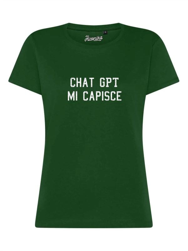 T-Shirt donna Lady 2.0 con la scritta “Chat gpt mi capisce” in glitter – TW085 - immagine 3
