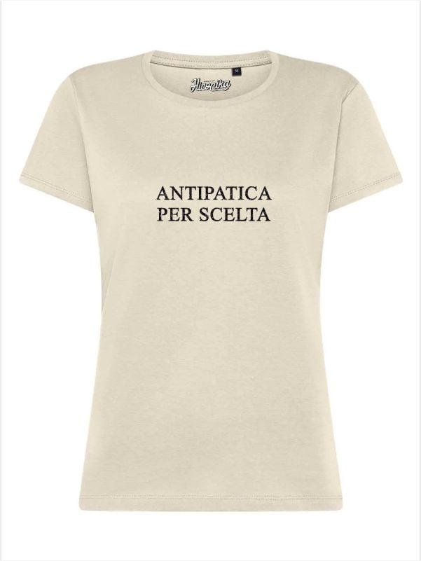 T-Shirt donna Lady 2.0 con la scritta “Antipatica per scelta” in glitter – TW076 - immagine 2