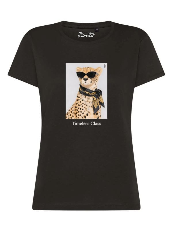 T-Shirt donna Lady 2.0 con un ghepardo fashion e la scritta “timeless class” – TW105 - immagine 4