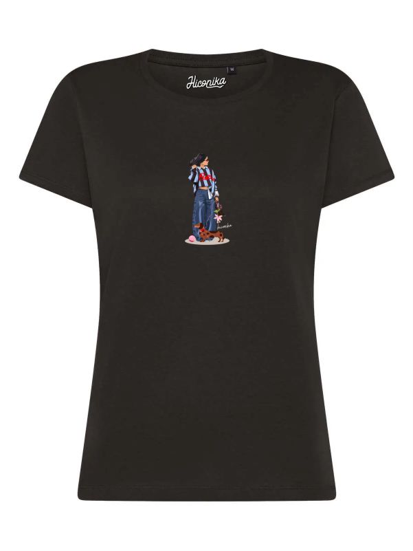 T-Shirt donna Lady 2.0 con una ragazza e un cane – TW092 - immagine 5