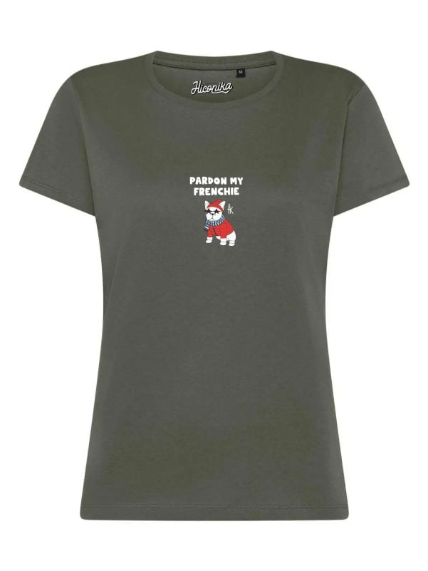 T-Shirt donna Lady 2.0 con un bulldog francese e la scritta “pardon my frenchie” in patch a rilievo – TW086 - immagine 4