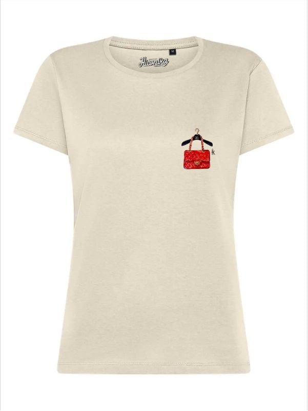 T-Shirt donna Lady 2.0 con una gruccia e una borsa lato cuore – TW074 - immagine 3