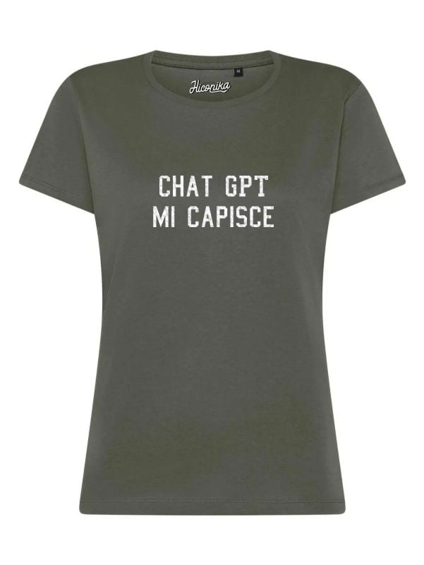 T-Shirt donna Lady 2.0 con la scritta “Chat gpt mi capisce” in glitter – TW085 - immagine 2