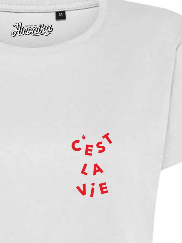 T-Shirt donna Lady 2.0 con la scritta “c'est la vie” in patch a rilievo lato cuore – TW101 - immagine 2