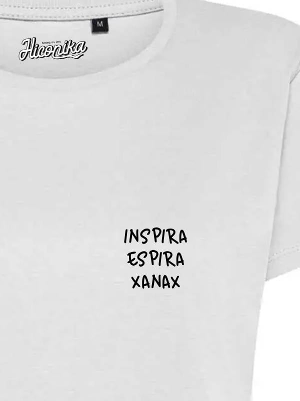 T-Shirt donna Lady 2.0 con la scritta “inspira espira xanax” in patch a rilievo lato cuore – TW083 - immagine 2