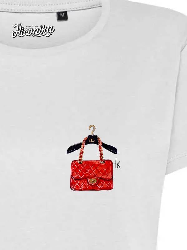 T-Shirt donna Lady 2.0 con una gruccia e una borsa lato cuore – TW074 - immagine 2
