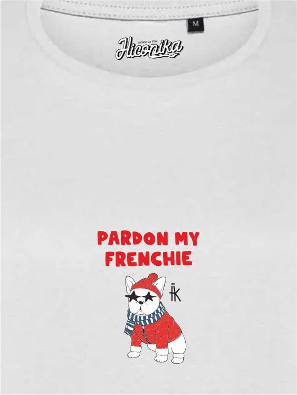 T-Shirt donna Lady 2.0 con un bulldog francese e la scritta “pardon my frenchie” in patch a rilievo – TW086 - immagine 2