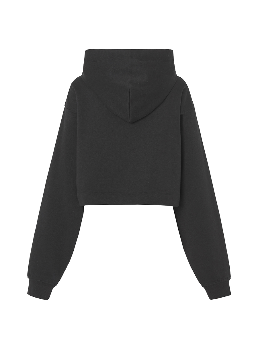 Felpa donna pesante cropped Bloom Black - BLOOM01 - immagine 3