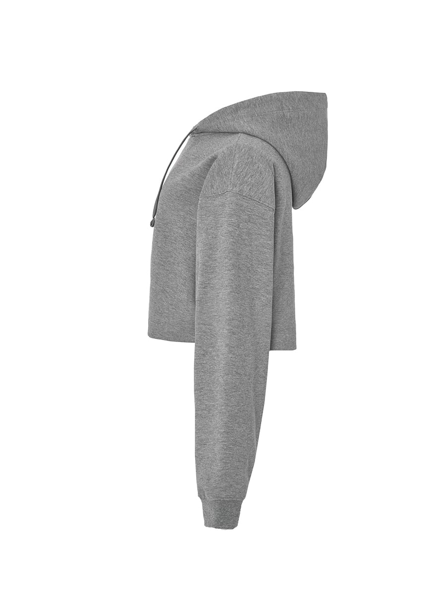 Felpa donna pesante cropped Bloom Grey Melange - BLOOM02 - immagine 2