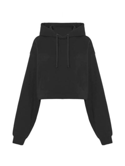 Felpa donna pesante cropped Bloom Black - BLOOM01